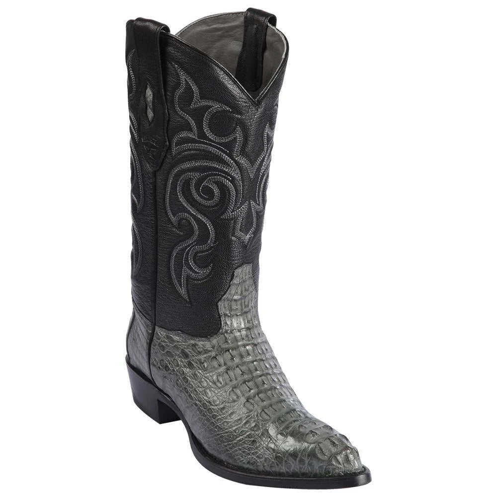 Cowboy boots for country lifestyle fansLos Altos 990209 Men's Gray Genuine Caiman Hornback J Toe Cowboy Boots