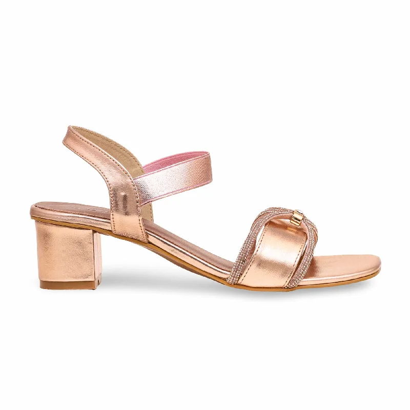 Sandals with vibrant heels-Peach Fancy Sandal FN5987