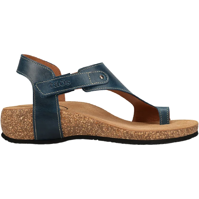 Sandals for casual soles-Women's Taos Fame Petrol Blue Leather