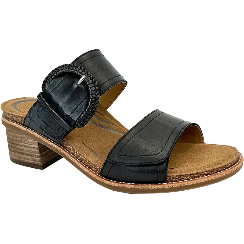 Sandals for warm comfort-Women's Aetrex Tatiana Black Leather