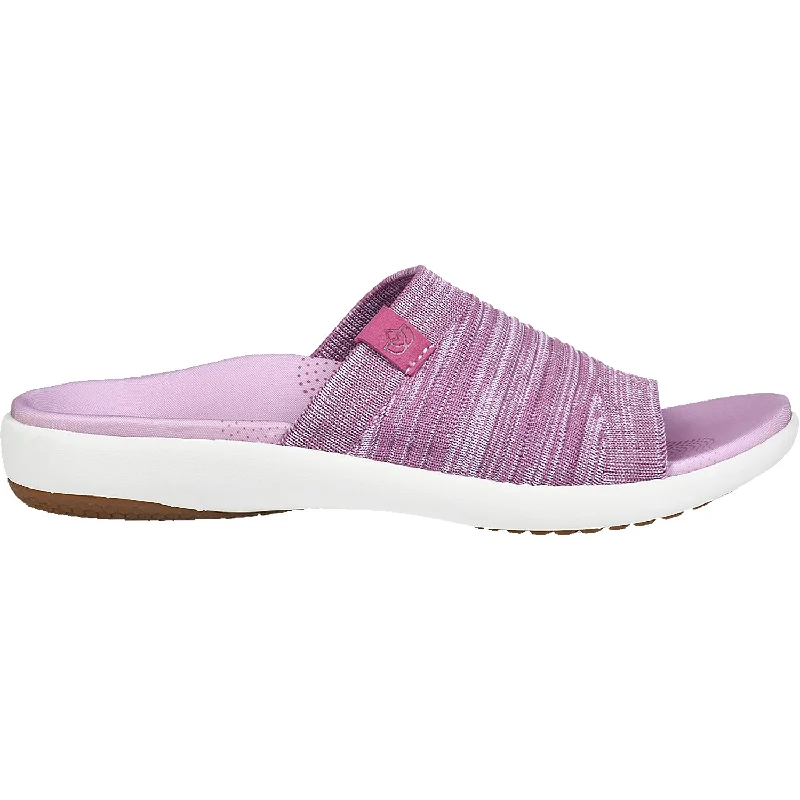 Sandals with plush soles-Women's Spenco Astoria Memory Foam Slide Heathered Rose Knit Fabric