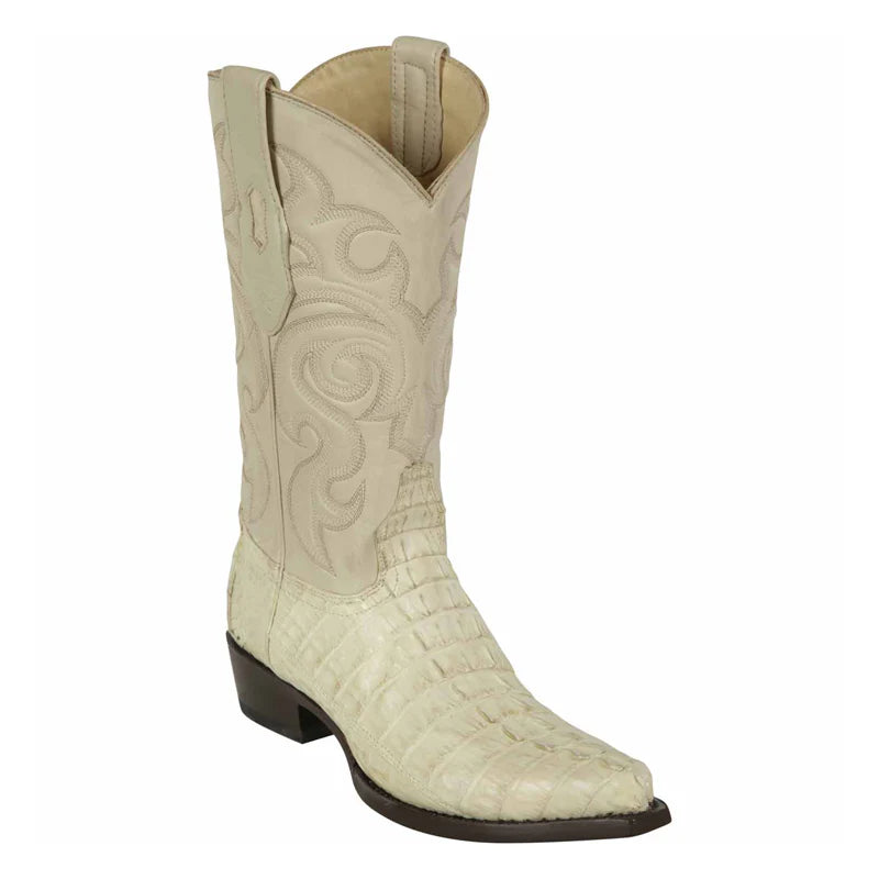 Cowboy boots for western rodeo eventsLos Altos 940104 Men's Winter White Genuine Caiman Tail Snip Toe Cowboy Boots