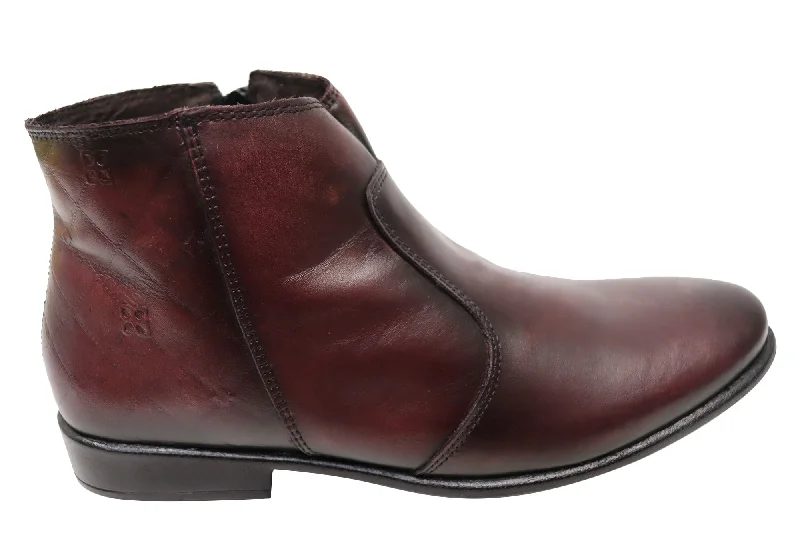 Ankle boots for outdoor fun-Perlatto Morgan Womens Comfortable Leather Ankle Boots Made In Brazil