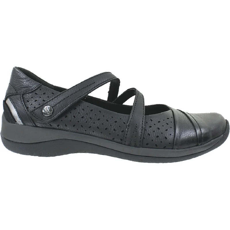 Casual shoes with strong pattern-Women's Earth Newton Black Leather