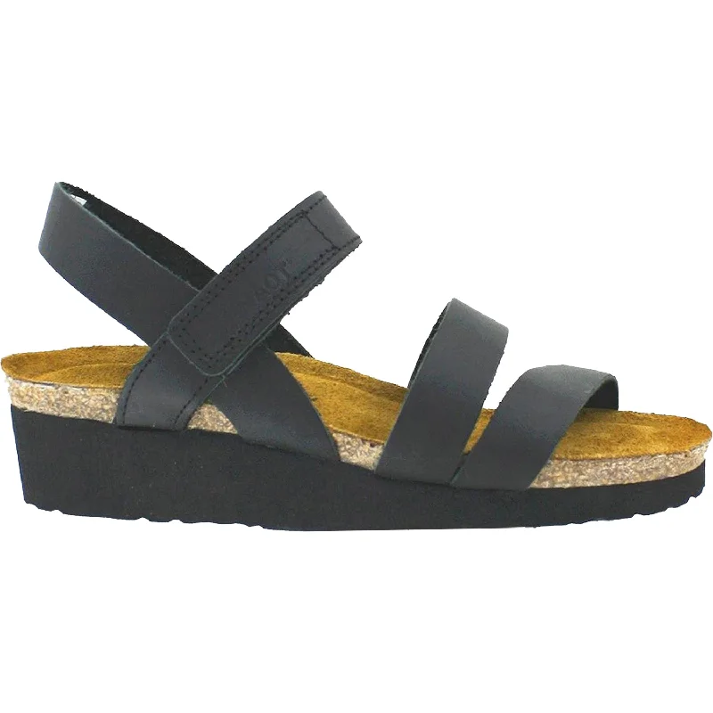 Sandals with chic soles-Women's Naot Kayla Black Leather