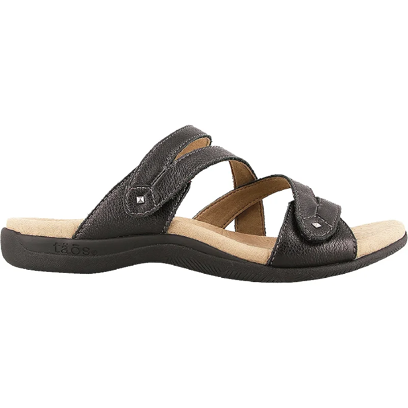 Sandals for active comfort-Women's Taos Double U Black Leather