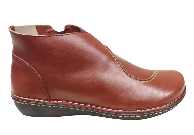 Ankle boots for green wear-J Gean Insight Womens Comfortable Leather Ankle Boots Made In Brazil