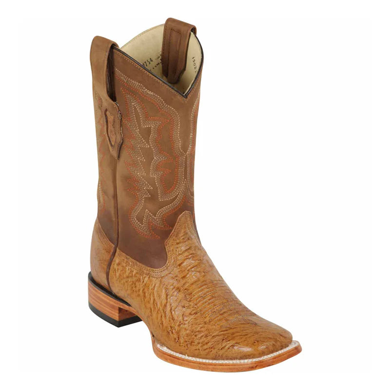 Cowboy boots with soft leather liningLos Altos 8279754 Men's Ambar Genuine Smooth Ostrich Wide Square Toe Cowboy Boots