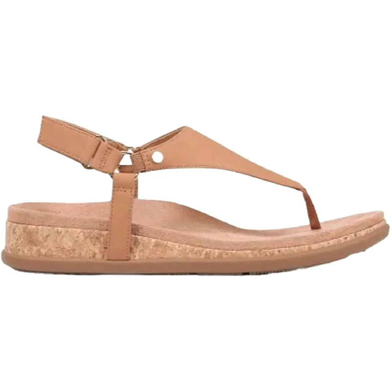 Sandals with sleek soles-Women's Vionic Kirra II Camel Nubuck Leather