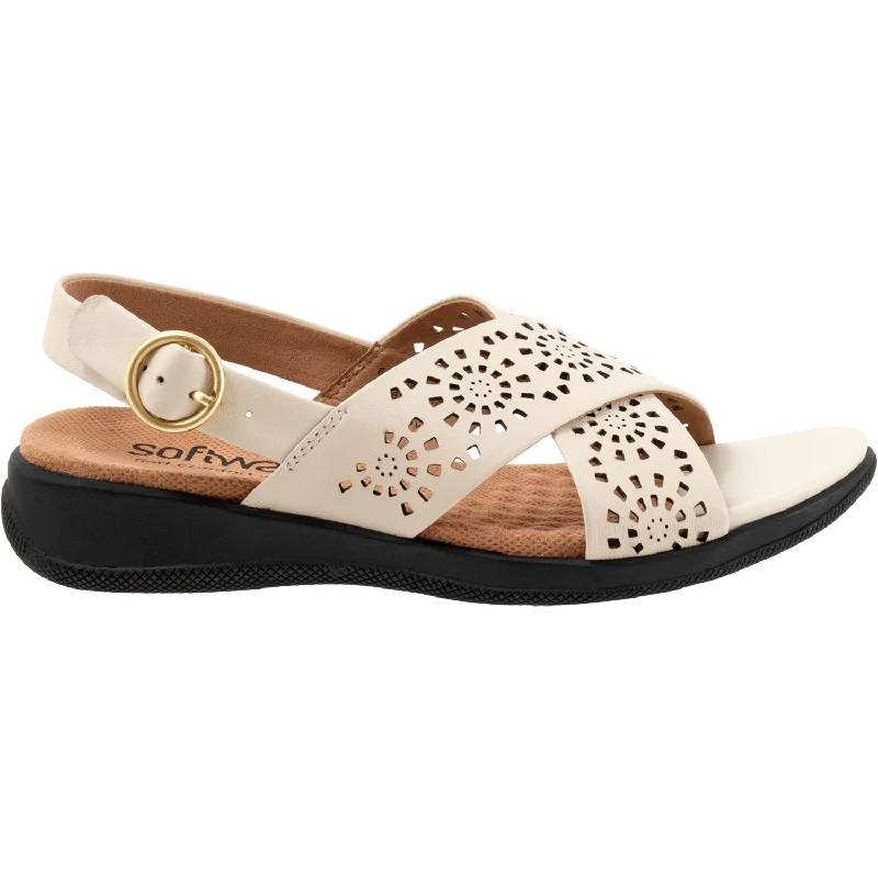 Sandals with slip-on soles-Women's Soft Walk Tillman Sling Perf Bone Leather