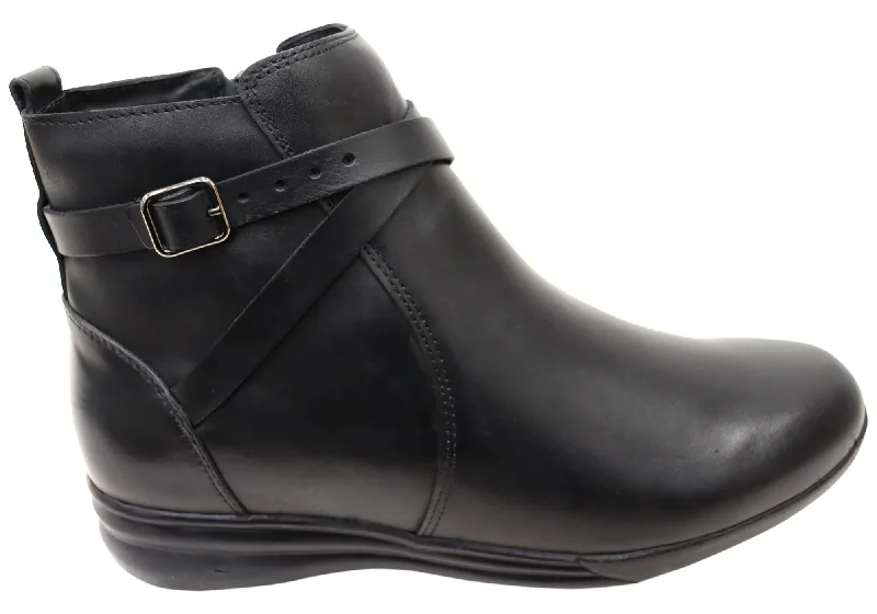 Ankle boots with quick leather-Via Paula Lane Womens Comfortable Brazilian Leather Ankle Boots