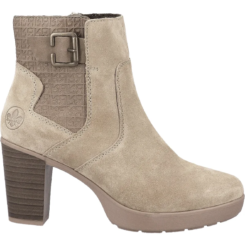 Booties with durable solesWomen's Rieker Y2252-64 Eva 52 Fango Suede