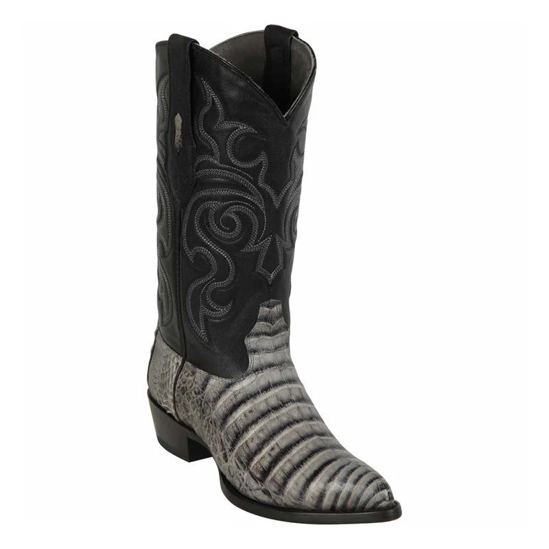 Cowboy boots with leather pull strapsLos Altos 998233 Men's Porto Gray Genuine Caiman Belly J Toe Cowboy Boots