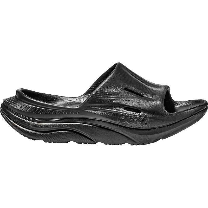 Sandals for sunny comfort-Unisex Hoka Ora Recovery Slide 3 Black/Black EVA