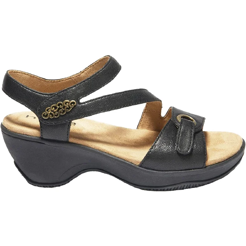 Sandals with trendy heels-Women's Halsa Cindy Black Leather