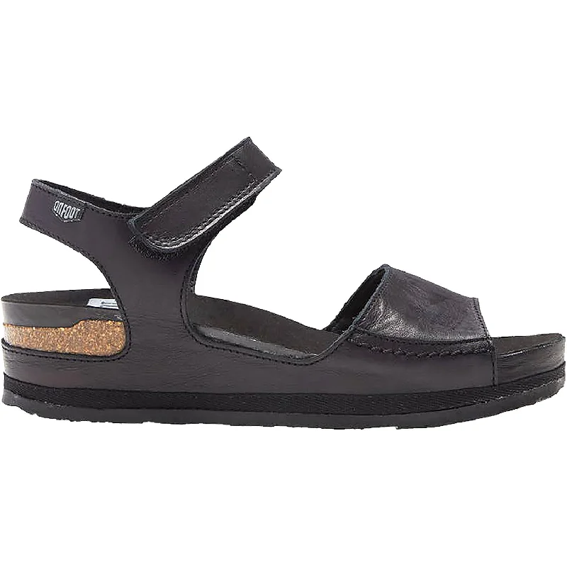 Sandals for active comfort-Women's On Foot Cynara 203 Tucson Black Leather