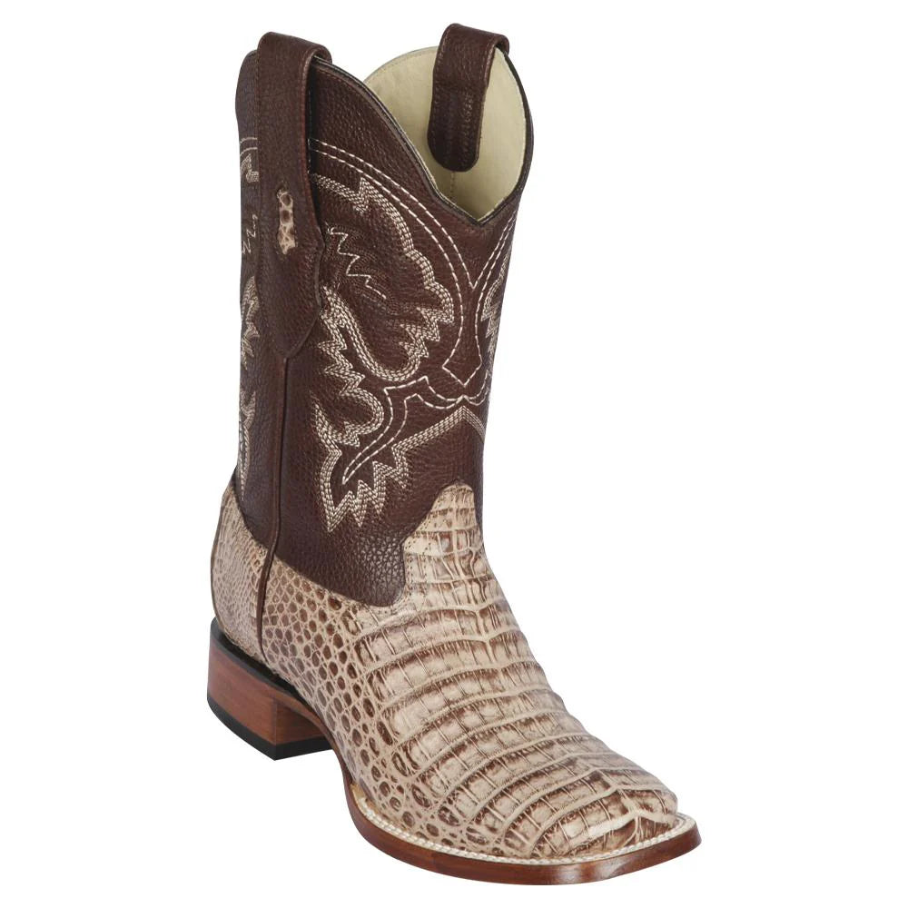 Cowboy boots for cowboy trail outfitsLos Altos 8228272 Men's Mocha Genuine Caiman Belly Wide Square Toe Cowboy Boots