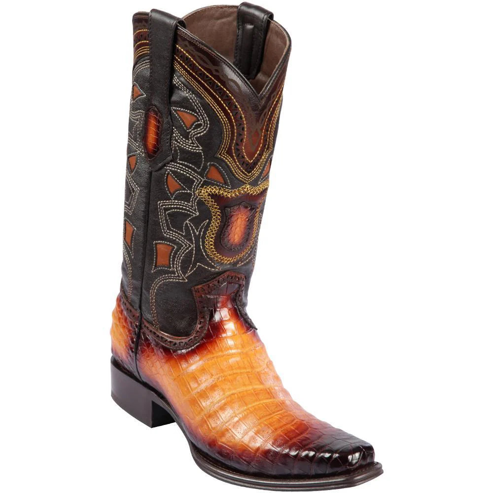 Cowboy boots for dusty cowboy styleLos Altos 768201 Men's Faded Buttercup Genuine Caiman Belly European Square Toe Cowboy Boots