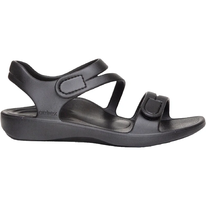 Sandals with slip-on soles-Women's Aetrex Jillian Sport Black EVA