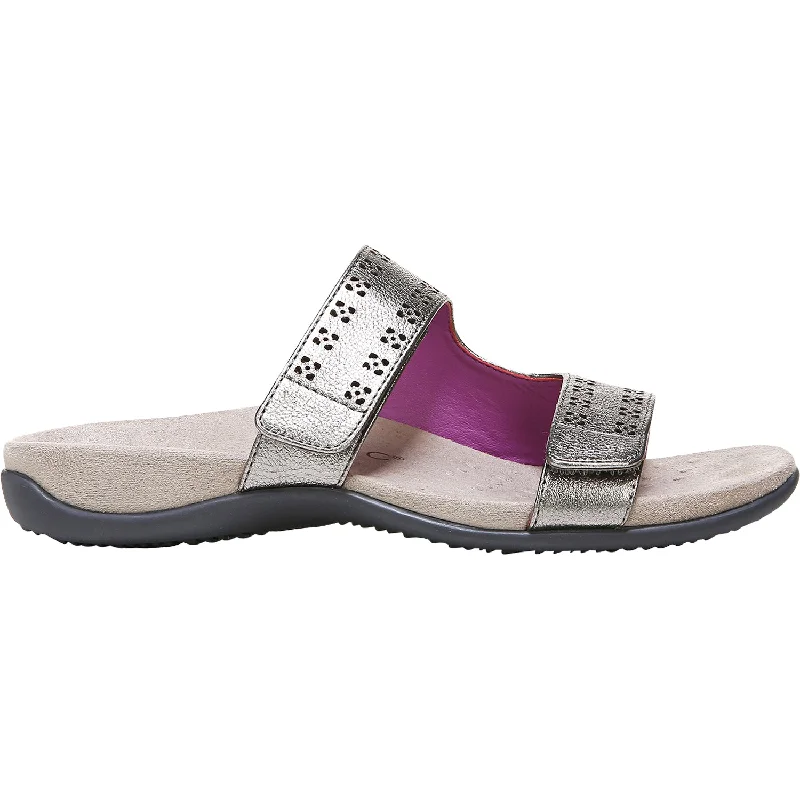 Sandals with funky designs-Women's Vionic Nakia Pewter Leather