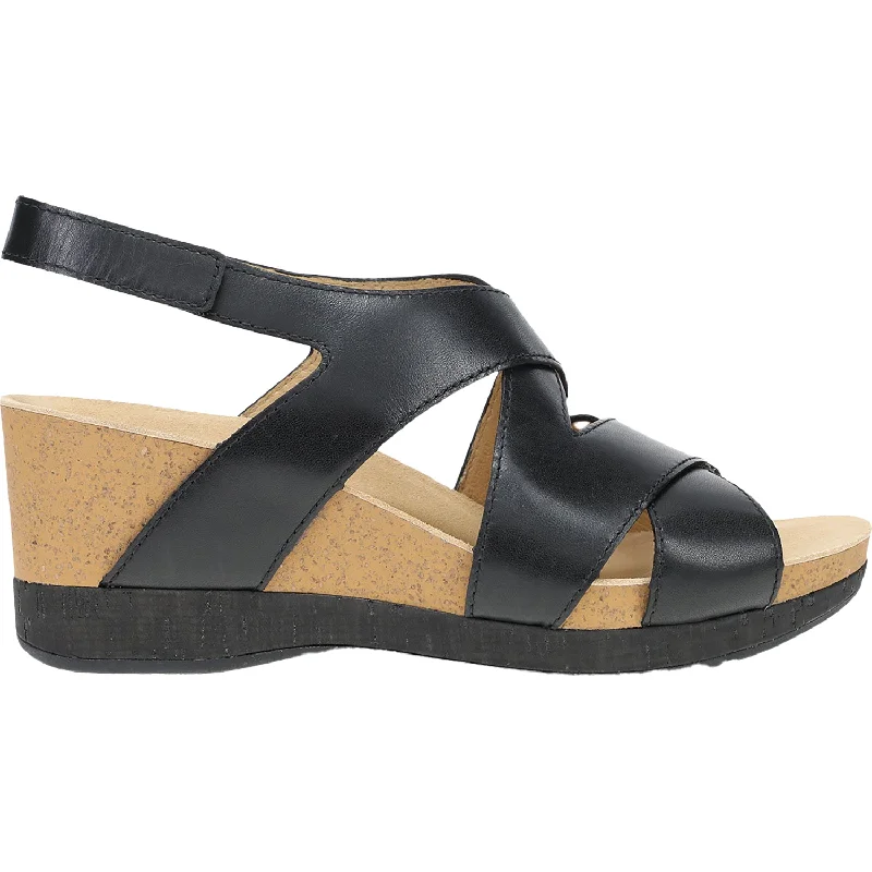 Sandals with bright comfort-Women's Dansko Shyla Black Burnished Nappa Leather