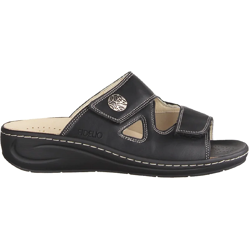 Sandals with bold comfort-Women's Fidelio 43-4103 Linz 2 Black Leather