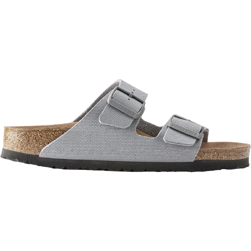 Sandals for beach comfort-Women's Birkenstock Arizona Vegan Stone Coin Canvas