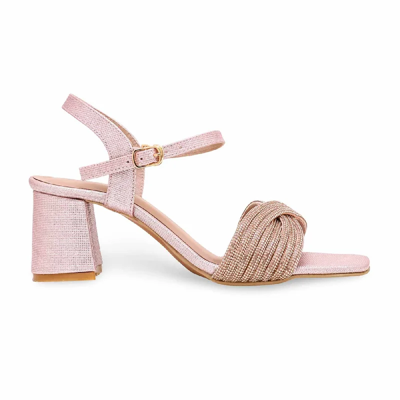 Sandals with trendy heels-Peach Fancy Sandal FN6009