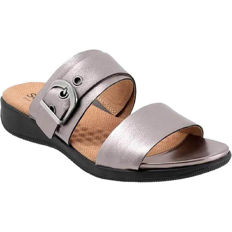 Sandals with soft comfort-Women's Soft Walk Toki Pewter Leather