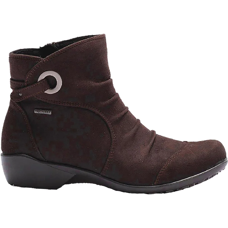 Booties with non-slip treadWomen's Romika Citytex 121 Brown Suede