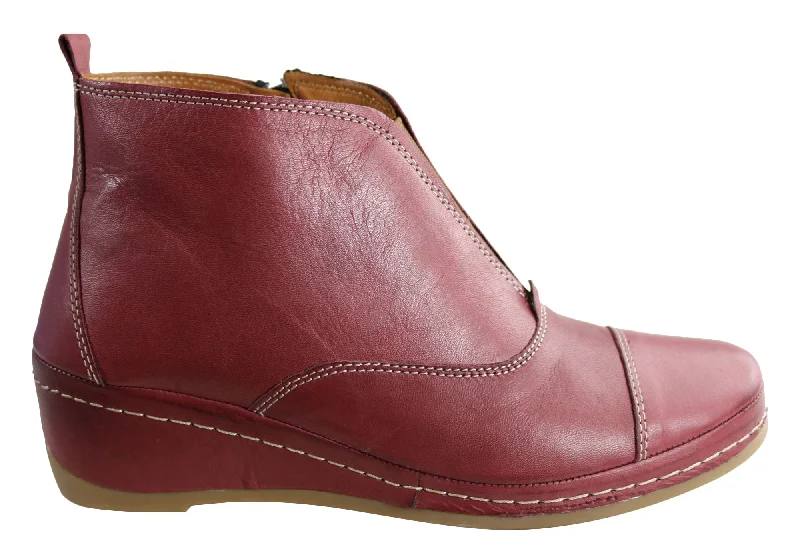 Ankle boots with fox leather-Orizonte Codie Womens European Comfortable Leather Ankle Boots