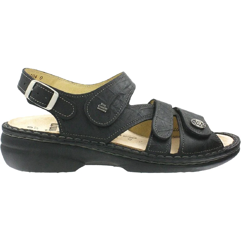 Sandals with durable comfort-Women's Finn Comfort Gomera Soft Black Leather