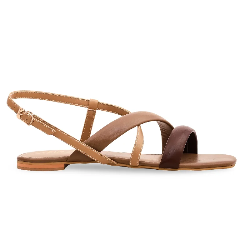 Sandals with slip-on heels-Brown Formal Sandal FR5197