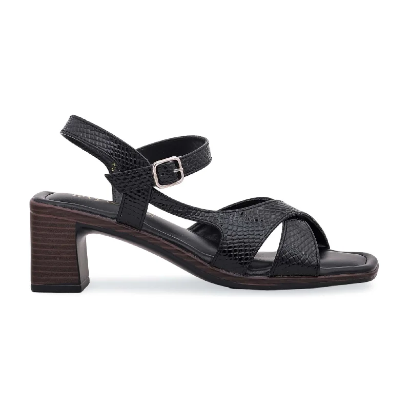 Sandals for rugged comfort-Black Formal Sandal PU0084