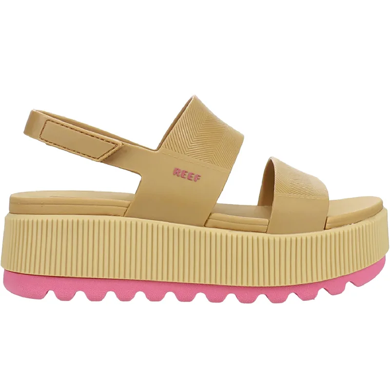 Sandals for daily heels-Women's Reef Water Vista Higher Natural/Hot Pink Synthetic