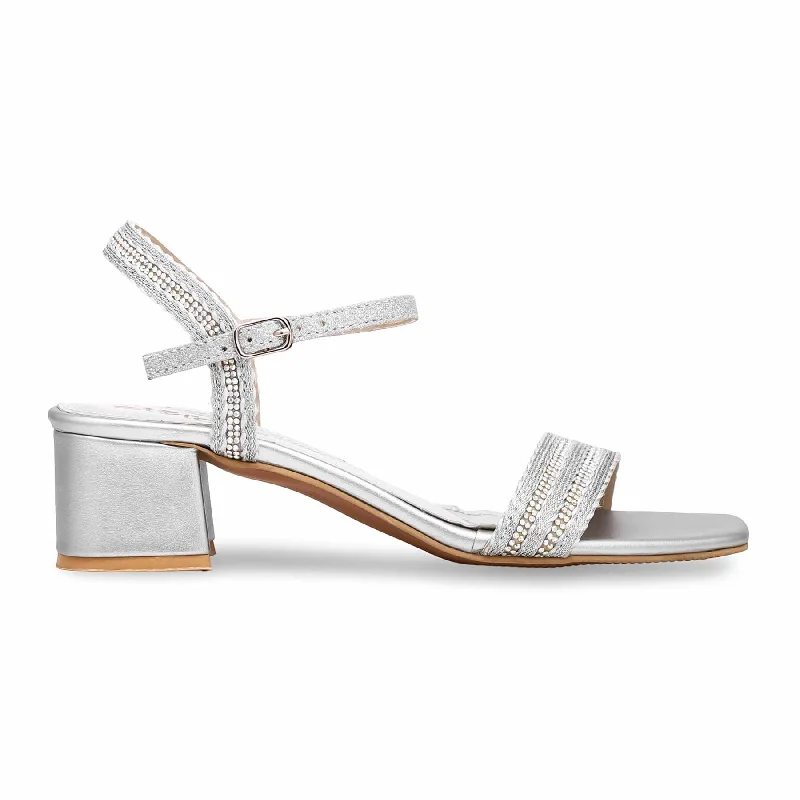 Sandals with bright comfort-Silver Fancy Sandal FN5828