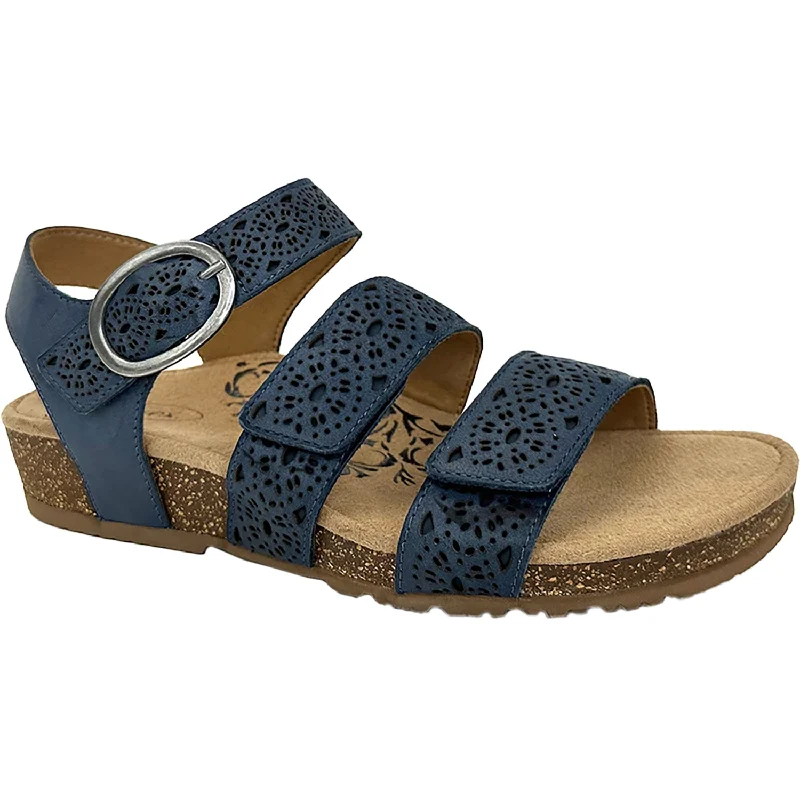 Sandals for muddy comfort-Women's Aetrex Lilly Navy Cutout Leather