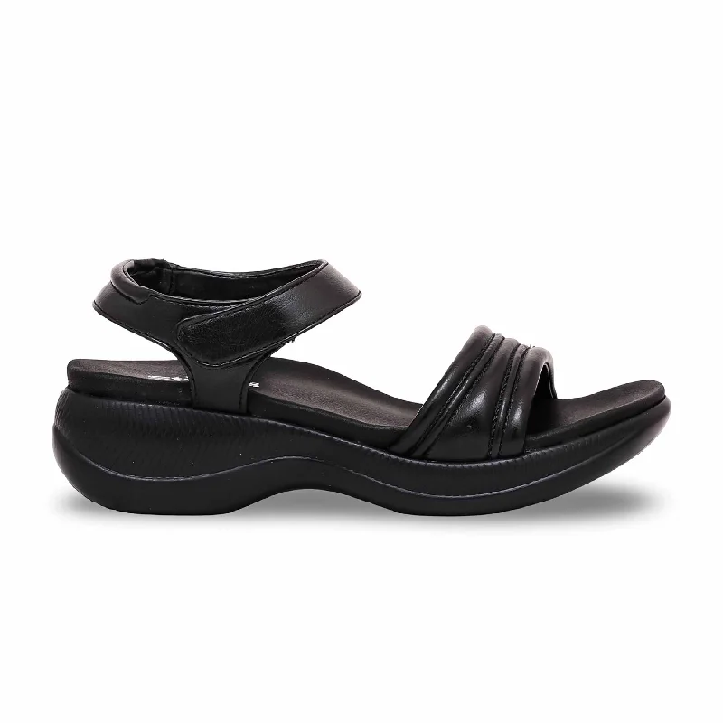 Sandals with bright soles-Black Formal Sandal PU0292