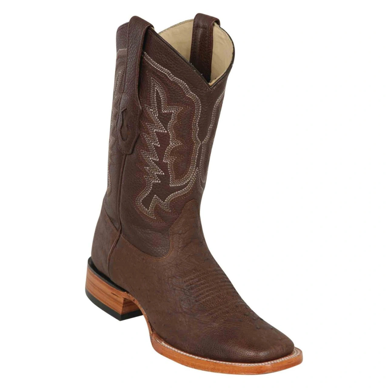 Cowboy boots for western road styleLos Altos 82G79707 Men's Grasso Brown Genuine Smooth Ostrich Wide Square Toe Cowboy Boots