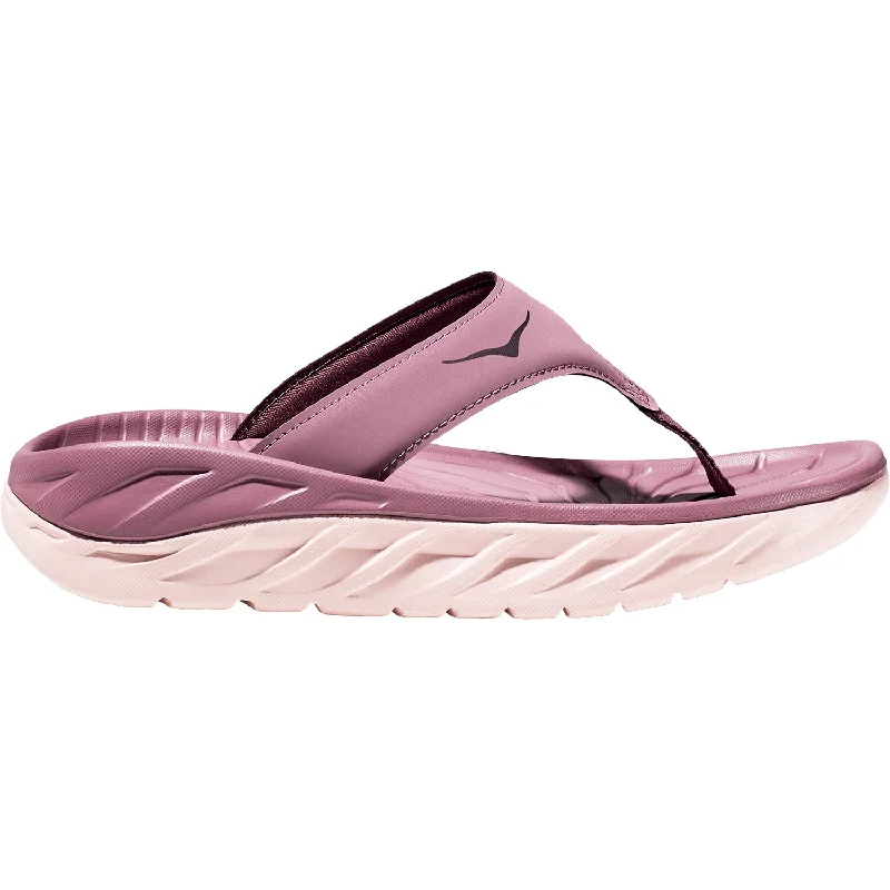 Sandals with vibrant soles-Women's Hoka Ora Recovery Flip Wistful Mauve/Peach Fabric