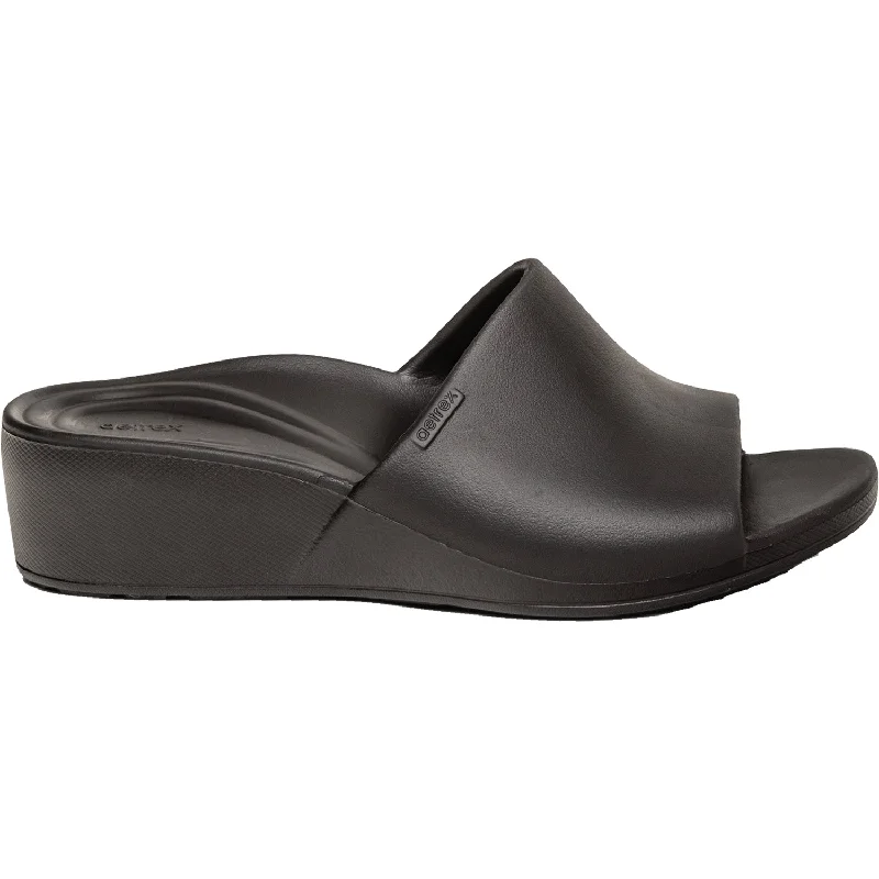 Sandals for casual heels-Women's Aetrex Jamie Black EVA