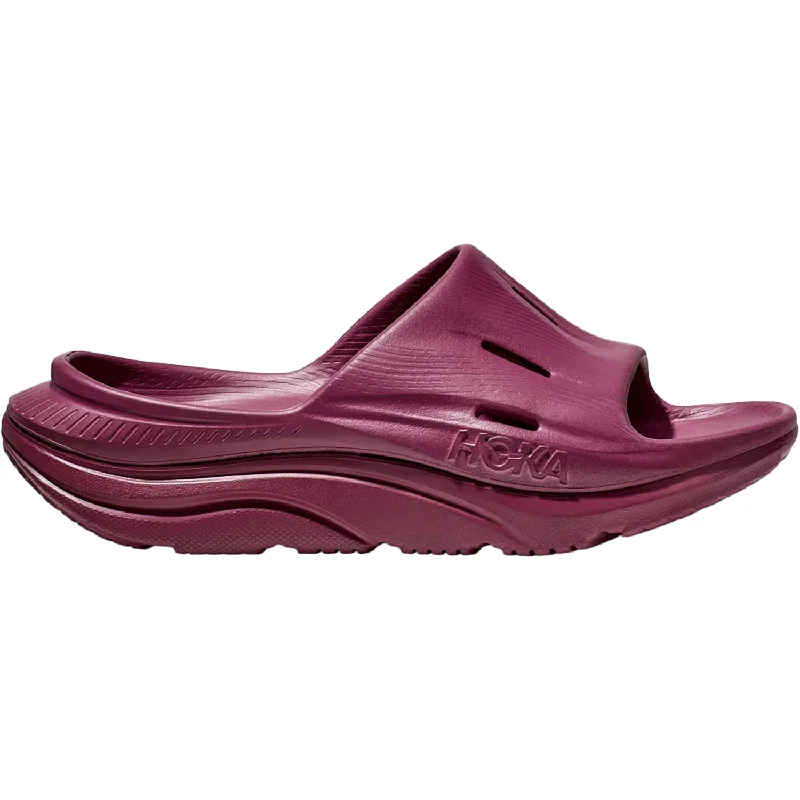 Sandals with durable soles-Unisex Hoka Ora Recovery Slide 3 Beet Root/Beet Root EVA