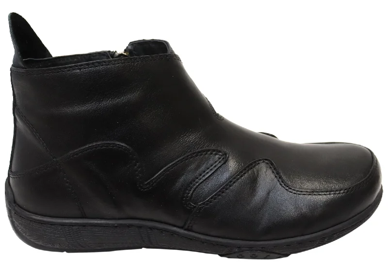 Ankle boots for daily ease-Orizonte Lucio Womens European Comfortable Leather Ankle Boots