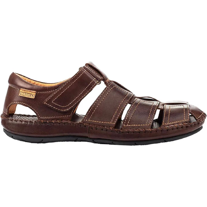 Sandals for summer heels-Men's Pikolinos Tarifa 06J-5433 Olmo Brown Leather