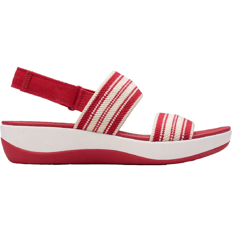 Sandals for rugged heels-Women's Clarks CS Arla Stroll Cherry Combi Knit Synthetic