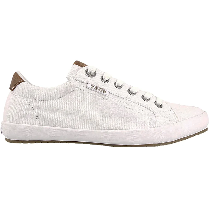 Casual shoes for casual counselors-Women's Taos Star Burst White/Tan Canvas