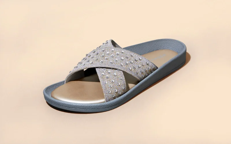 Sandals for active soles-Ethnic Cross Strap Sandals : Grey