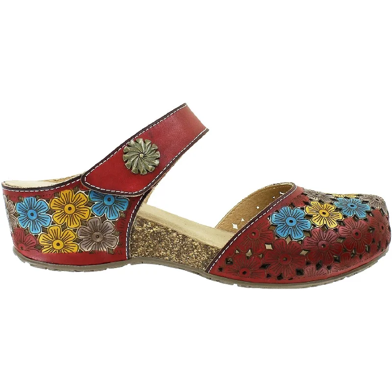 Casual shoes with unique pattern-Women's Spring Step Spikey Red Multi Leather