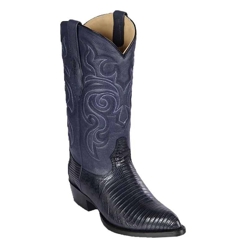 Cowboy boots for western heritage bootsLos Altos 990710 Men's Navy Blue Genuine Teju J Toe Cowboy Boots