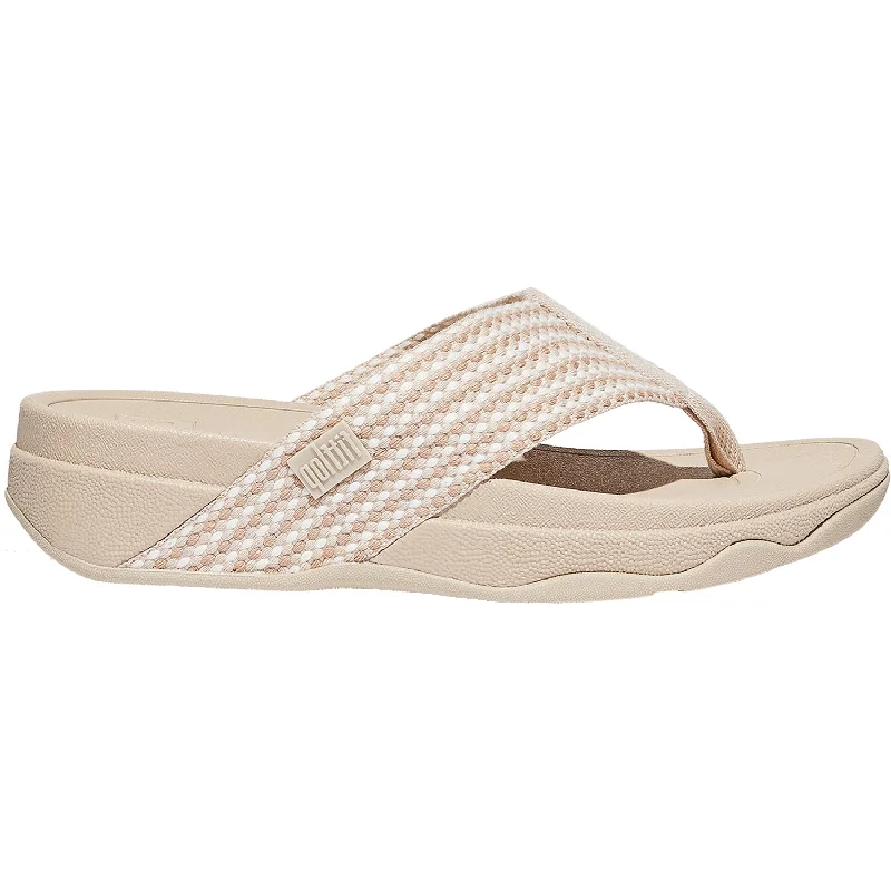 Sandals with slip-on ease-Women's FitFlop Surfa Stone Beige Mix Fabric